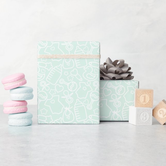 Sweet Sprinkles Green Wrapping Paper (Baby Shower)