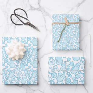 Sweet Sprinkles Ombre Blue Wrapping Paper Sheet