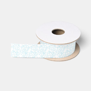 Sweet Sprinkles White Blue Satin Ribbon