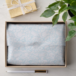 Sweet Sprinkles White Blue Tissue Paper