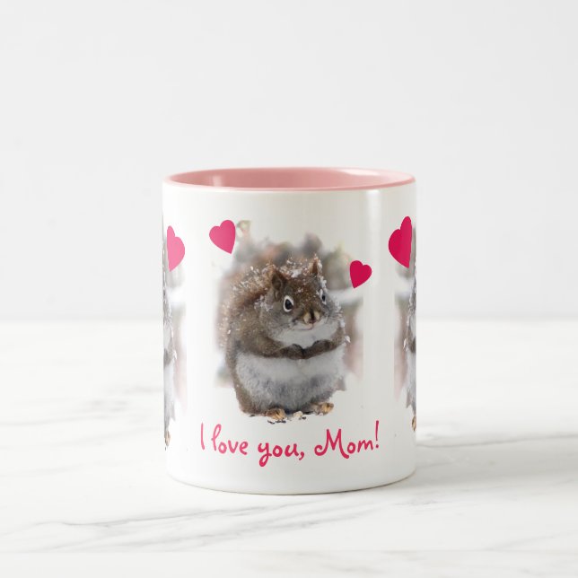 Sweet Squirrel Mothers Day Two-Tone Coffee Mug (Center)