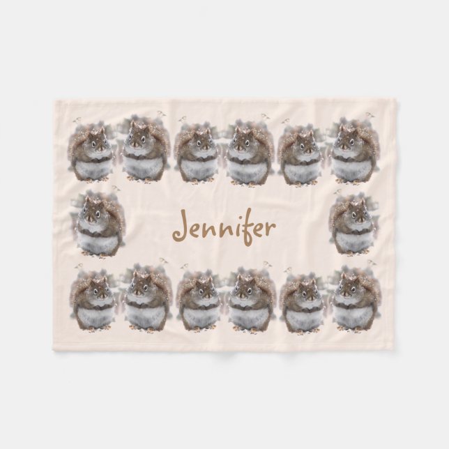 Sweet Squirrels Fleece Blanket (Front (Horizontal))