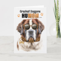 Sweet St. Bernard Dog Greatest HuMOM Mother's Day