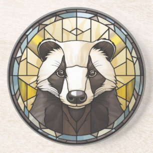 Sweet Stained Glass Badger Coaster