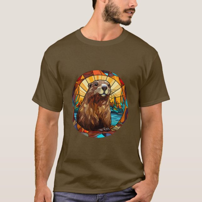 Sweet Stained Glass Beaver T-Shirt (Front)