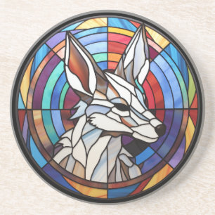 Sweet Stained Glass Coyote Coaster