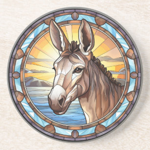 Sweet Stained Glass Donkey Coaster