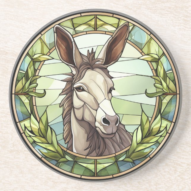 Sweet Stained Glass Donkey Coaster (Front)