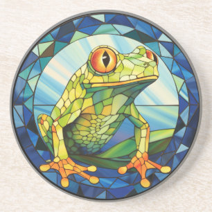 Sweet Stained Glass Tree Frog Coaster
