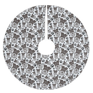 Sweet Standard Schnauzer Miniature Pet Puppy Dog Brushed Polyester Tree Skirt