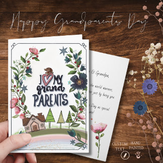 Sweet Storybook "I Love My Grandparents" Greeting  Holiday Card