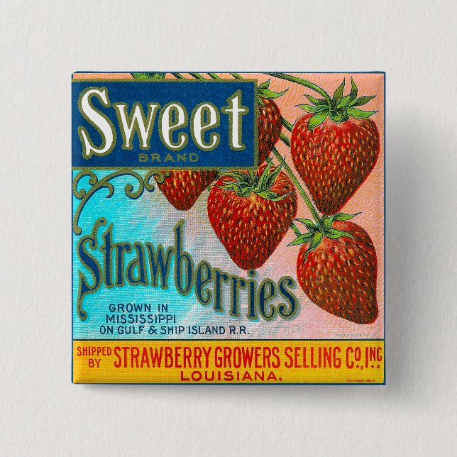 Sweet Strawberries 15 Cm Square Badge (Front)