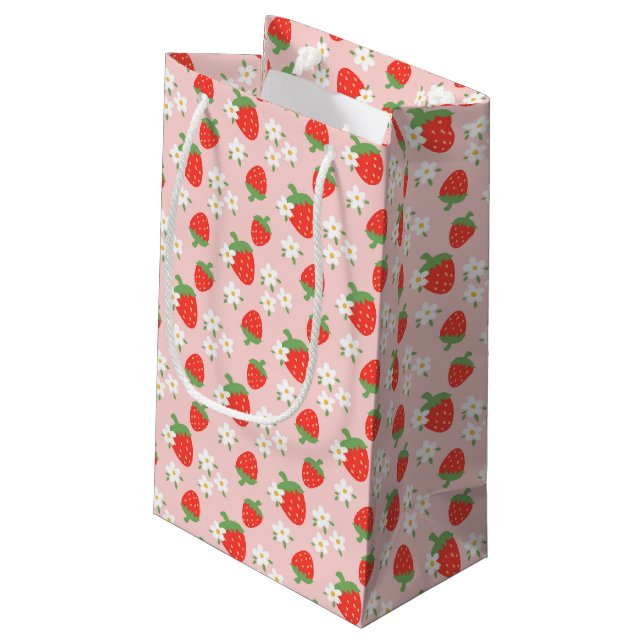 Sweet Strawberries & Daisies Gift Bag (Back Angled)