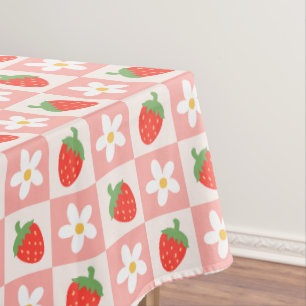 Sweet Strawberries & Flowers  Tablecloth