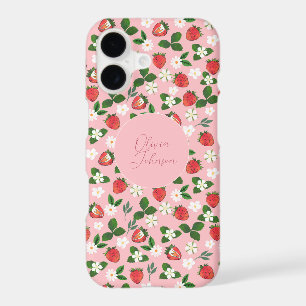Sweet Strawberries Flowers Watercolor Floral