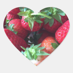 Sweet Strawberries Heart Sticker