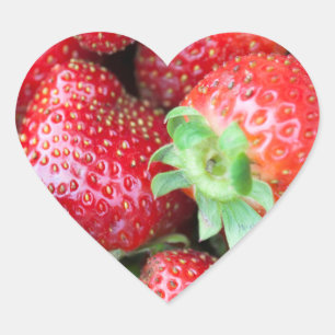 Sweet Strawberries Heart Sticker