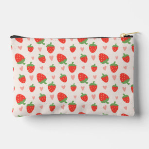 Sweet Strawberries & Hearts Accessory Pouch