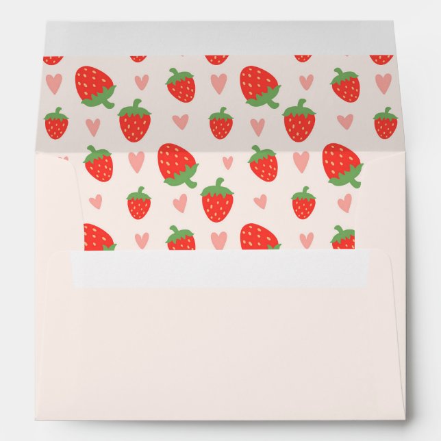 Sweet Strawberries & Hearts Envelope (Back (Bottom))