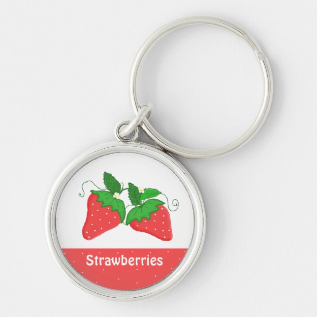 Sweet Strawberries Key Ring (Front)