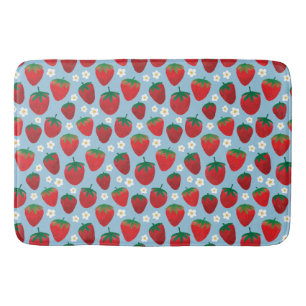 Sweet Strawberries Pattern Bath Mat