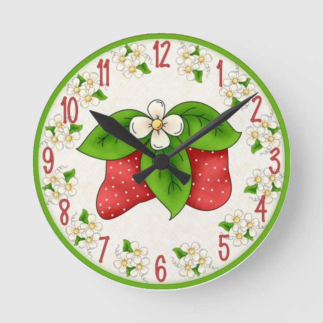 Sweet Strawberries Wall Clock (Front)