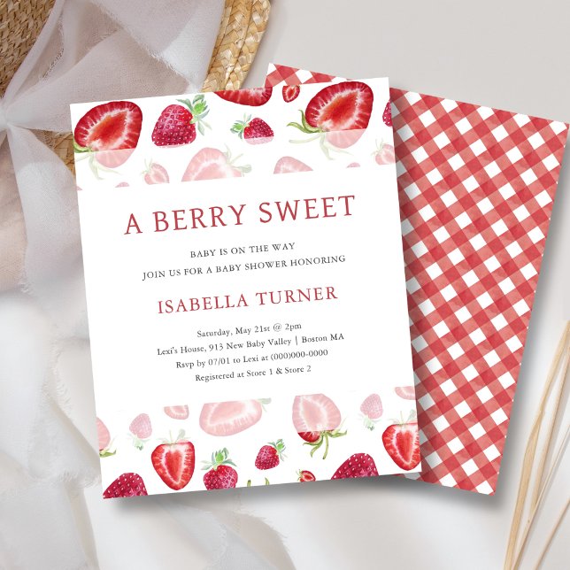 Sweet Strawberry Baby Shower Budget Invitation (Creator Uploaded)