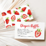 Sweet Strawberry Baby Shower Diaper Raffle Ticket  Enclosure Card<br><div class="desc">Modern sweet berry theme baby shower diaper raffle ticket featuring watercolor illustration of strawberries. The card asks guests to bring a pack of diapers for a chance to win a special prize.</div>