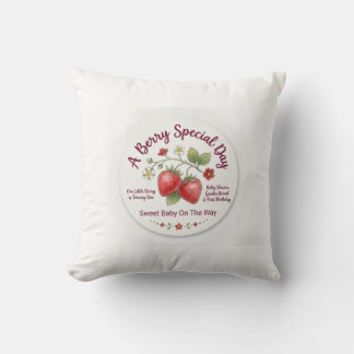 Sweet Strawberry Baby Shower & First Birthday Cushion