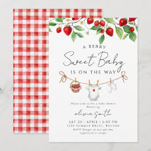 Sweet Strawberry Baby Shower Invitation