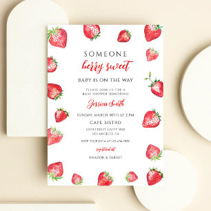 Sweet Strawberry Baby Shower Invitation
