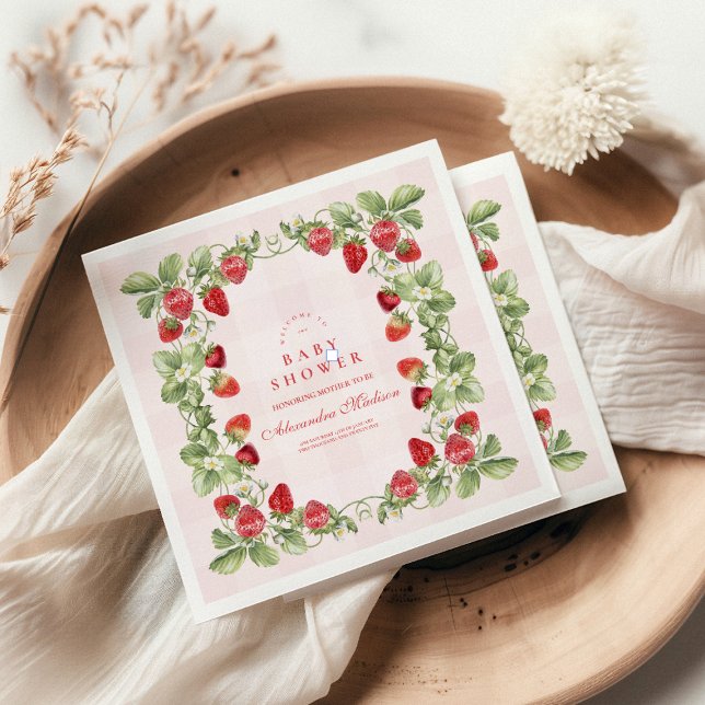 Sweet Strawberry Baby Shower  Napkin (Creator Uploaded)