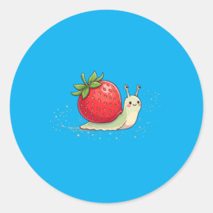 Sweet Strawberry Baby Snail Cartoon Art Classic Round Sticker
