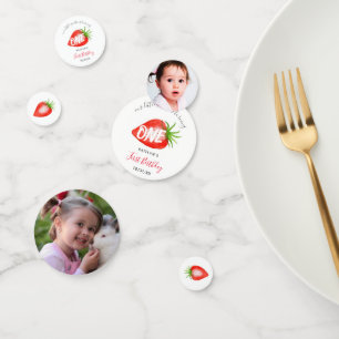 Sweet Strawberry Berry First 1st Birthday Confetti