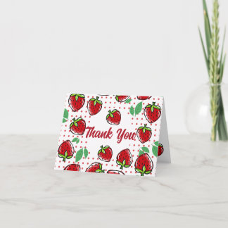 Sweet Strawberry Berry First Birthday Holiday Card