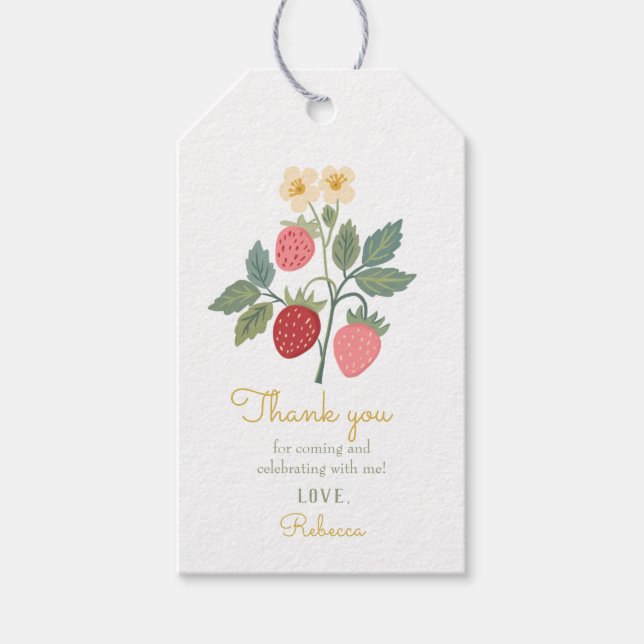 Sweet Strawberry Bouquet Gift Tags (Front)