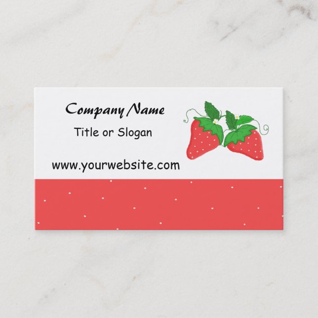 Sweet Strawberry Business Cards (Front)