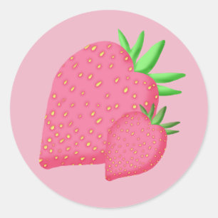 Sweet Strawberry Classic Round Sticker