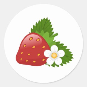 Sweet Strawberry Classic Round Sticker