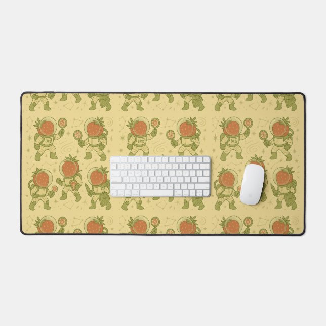 Sweet Strawberry Cosmonaut Adventure Desk Mat (Keyboard & Mouse)