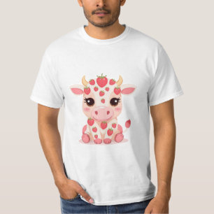 Sweet Strawberry Cow – Cute Pastel Farm Animal T-Shirt