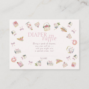 Sweet Strawberry Dessert Baby Shower Diaper Raffle Enclosure Card