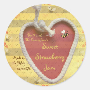 Sweet Strawberry Jam Jar Label (Customise)