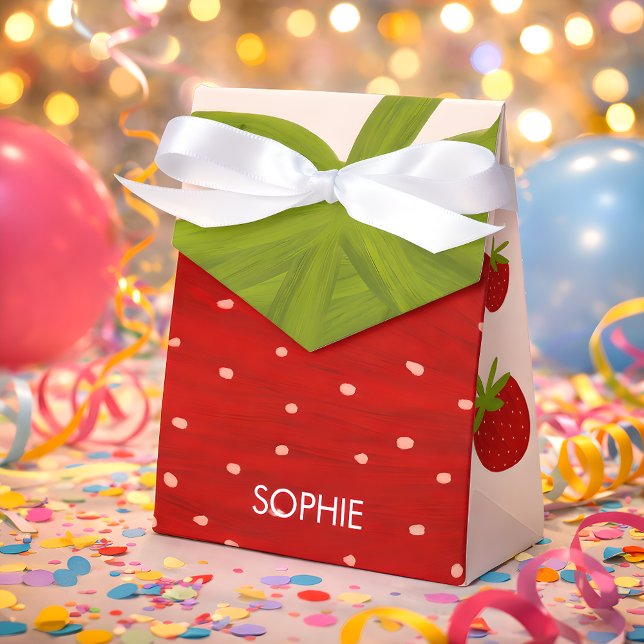 Sweet strawberry kids birthday favour box (Creator Uploaded)