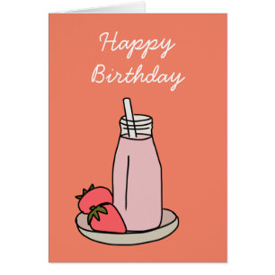 Sweet strawberry milkshake cute pink