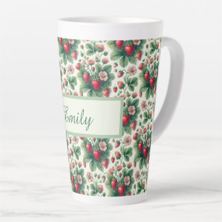 Sweet strawberry personalised latte mug