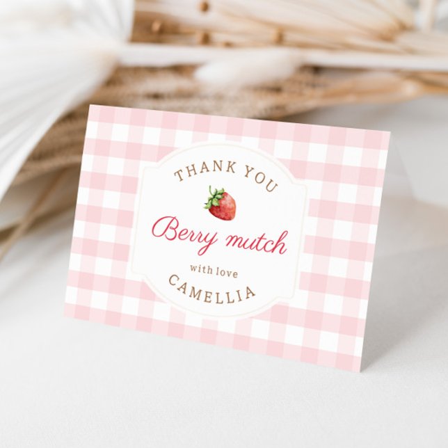  Sweet Strawberry Pink Gingham Thank You (Creator Uploaded)