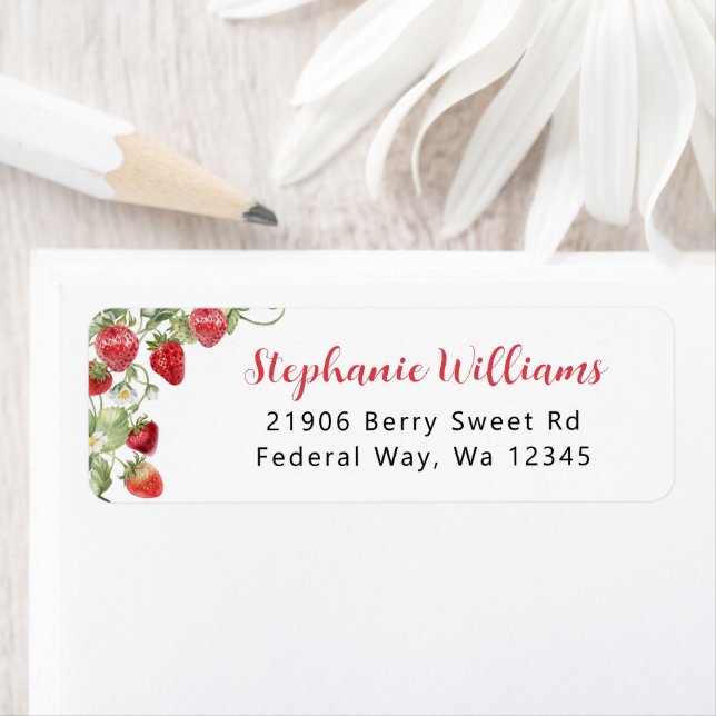 Sweet Strawberry Return Address Label (Insitu)