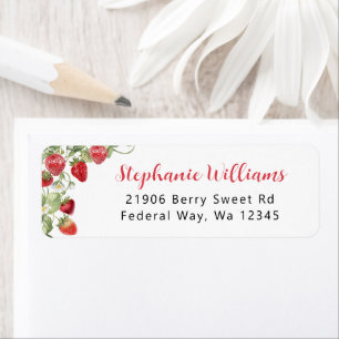 Sweet Strawberry Return Address Return Address Label