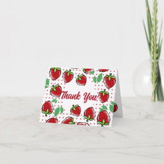 Sweet Strawberry Thank you  Holiday Card